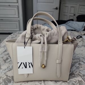 Zara Beige Tote Bag